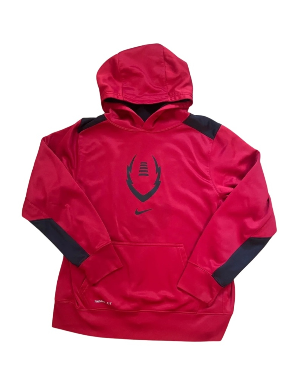 Nike Red Hoodie with Black Accents and Football Graphic XL Boys #0038